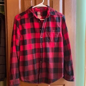 Boys Red and Black Pattern Flannel (14-16y)